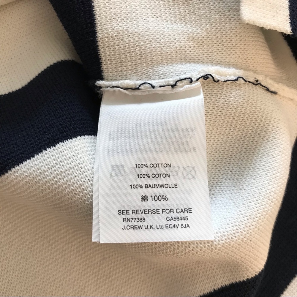 J. Crew Navy and White Off-the-Shoulder Sweater - Picture 4 of 5